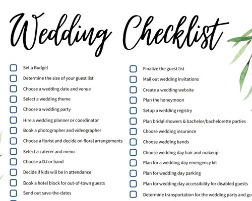 wedding checklist