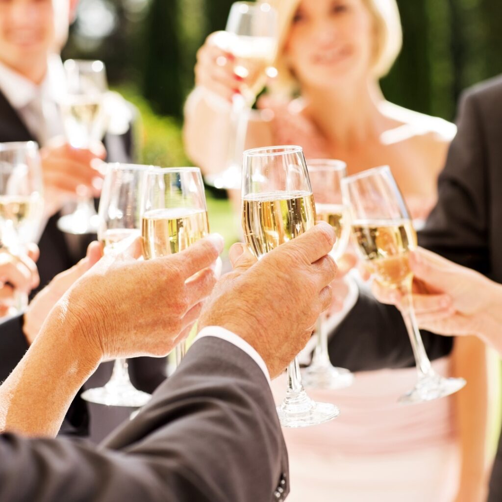 Couples toasting one another