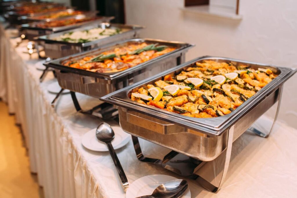 Buffet Dinner at a Wedding Reception