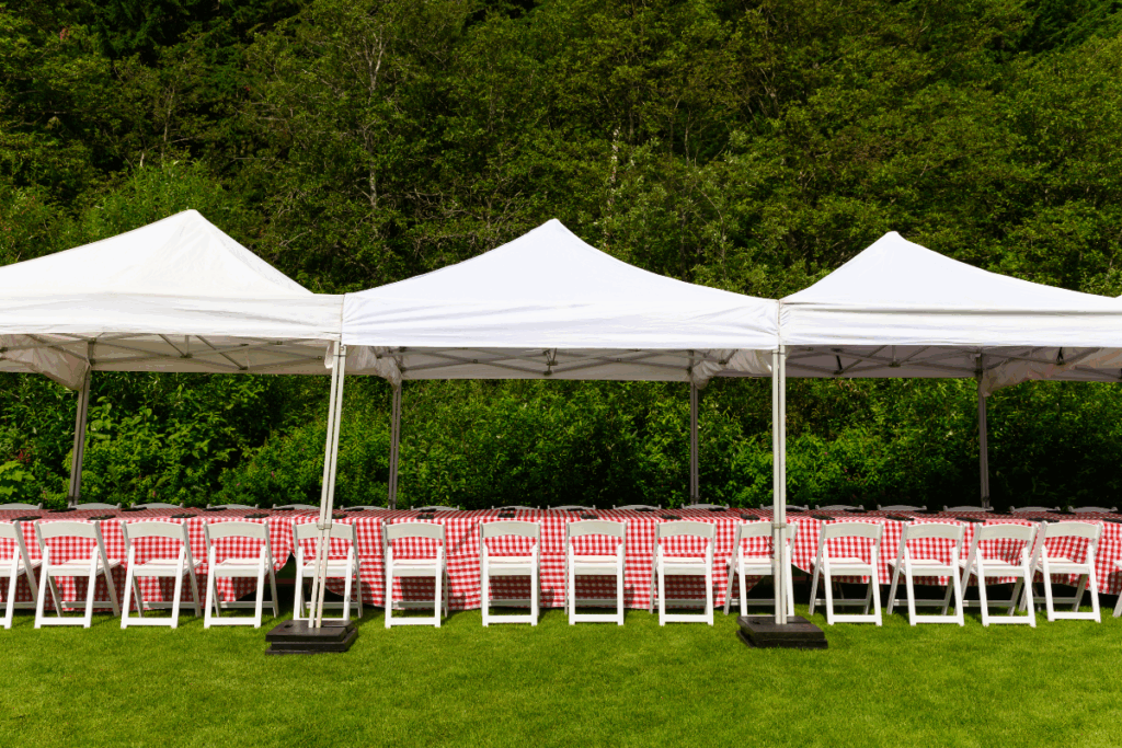 Use tents for ourdoor events as part of your contingency plan