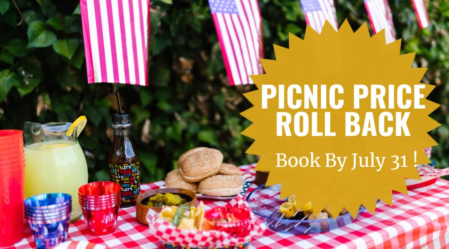 Festive picnic table promoting lee n' eddies price rollback