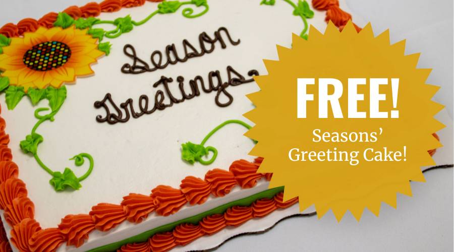 Season's Greetings Sheet cake