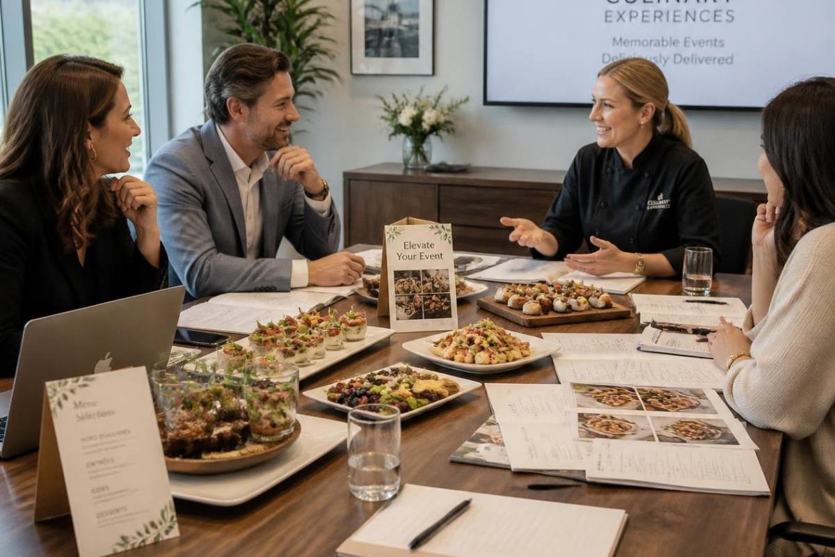 comparing catering quotes with caterer